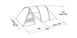 Easy Camp Galaxy 300 Rustic Green Tunneltent - 3 Personen -Buitenwinkel 120390 galaxy 300 rustic green drawing perspective2