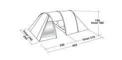Easy Camp Galaxy 400 Rustic Green Tunneltent - 4 Personen -Buitenwinkel 120391 galaxy 400 rustic green drawing perspective2