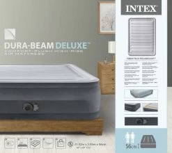 Intex Comfort Plush Extra Hoog Luchtbed - Queensize - Ingebouwde Elektrische Pomp -Buitenwinkel 1690 1900 64418nd pkg 2023 300