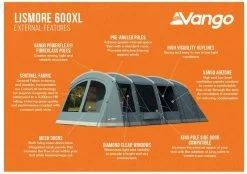 Vango Lismore 600XL Tunneltent - 5 Persoons - Groen -Buitenwinkel 1900 1783 lismore 600xl package 2