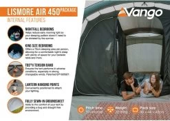Vango Lismore Air 450 Opblaasbare Tunneltent - 4 Persoons - Groen -Buitenwinkel 1900 1783 lismore air 450 package 4