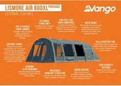 Vango Lismore Air 600XL Opblaasbare Tunneltent - 5 Persoons - Groen -Buitenwinkel 1900 1783 lismore air 600xl package 3