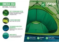 Vango Omega 350 Tunneltent - 3 Persoons - Groen -Buitenwinkel 1900 1783 omega 350 6
