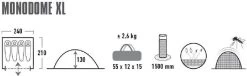 High Peak Monodome XL Koepeltent - 4 Persoons - Pearl -Buitenwinkel 370 1200 4001690103121.pt01