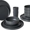Bo-Camp Patom Melamine Serviesset - 16-delig - Antraciet