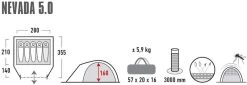 High Peak Nevada 5.0 Koepeltent Met Luifel - 5 Persoons -Buitenwinkel 900 2483 4001690102094.pt01