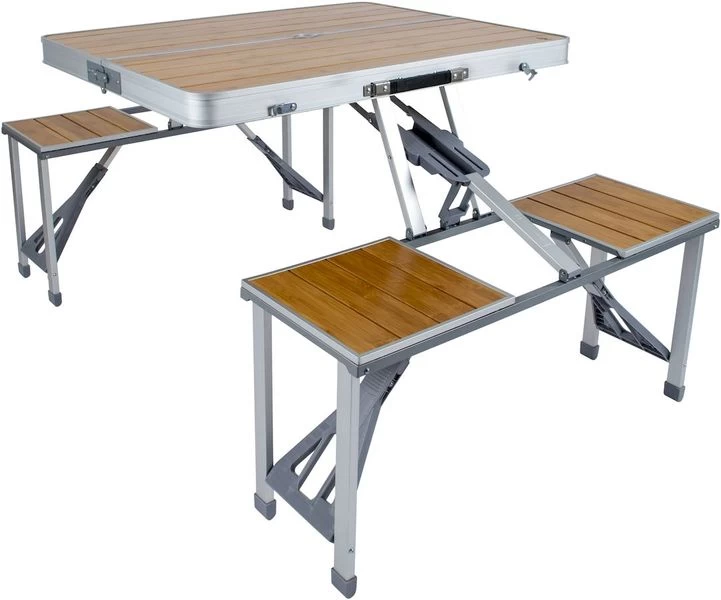 Bo-Camp 136 X 85 Inklapbare Picknicktafel - Bamboe 1 Bo-Camp 136 X 85 Inklapbare Picknicktafel - Bamboe
