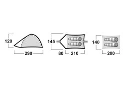Husky Bizam Koepeltent - 2+ Persoons -Buitenwinkel bizam afmetingen