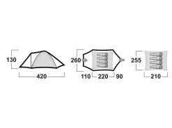 Husky Bizon Koepeltent - 4+ Persoons -Buitenwinkel bizon afmetingen