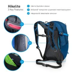 Osprey Hikelite Wandelrugzak - 18 Liter - Zilver -Buitenwinkel osprey hikelite 18 1