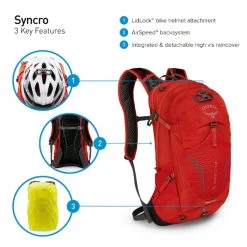 Osprey Syncro Daypack -12 Liter - Zwart -Buitenwinkel osprey syncro features 8